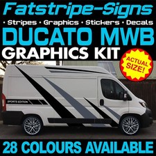 to fit FIAT DUCATO L2 MWB GRAPHICS STICKERS STRIPES DECALS VAN CAMPER MOTORHOME