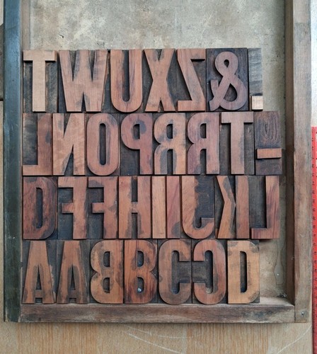 Vintage wooden letterpress - wooden,