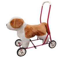 Vintage Mulholland & Bailie Push Along Ride On Dog On Wheels Furry 