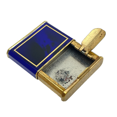 Vintage blue enamel pocket - enamel,