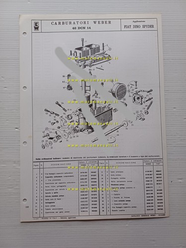 Weber carburetor dcn 14 - 40,