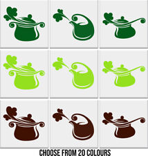 Kitchen Tile Stickers POT KETTLE Vinyl Wall Decal Tile Transfers 3 DESIGNS SET