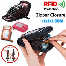Mens Leather Zip Around RFID Blocking Wallet  Credit Card Id Coin Holder Wallet