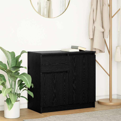 Sideboard black oak - black, 71x35x65