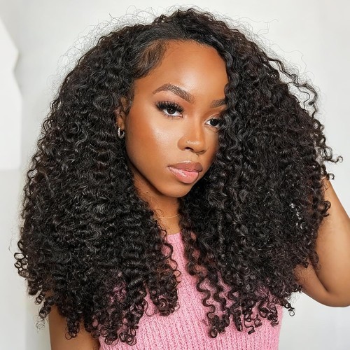 Curly half wig - human, hair