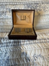 Dunhill Cufflinks Gold and Silver Finish with Box Excellent Condition with Case