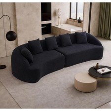 Curved Chenille Sectional Sofa