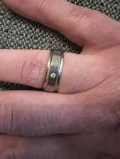 Gents Stainless Steel & Diamond Ring