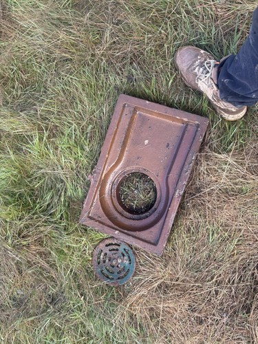 Vintage salt glazed drain - salt,