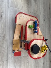 Plan City Wooden Parking Garage With Helicopter 2 Cars 1 Tanker Ticket Booth