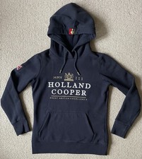 HOLLAND COOPER WOMENS HOODIE NAVY BLUE SIZE XS 19.5” PTP