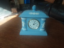 Wedgwood Jasperware Blue Mantle Clock - Dancing Ladies