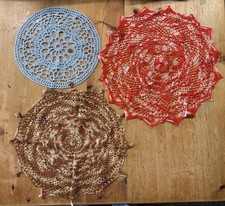 Crochet Table Mats Or Centres x 9 In Various Colours
