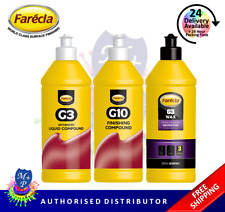 Farecla G3 Liquid Compound 500ml, G10 Finish Compound 500ml & G3 Wax 500ml