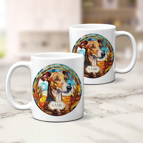 Personalised whippet dog mug - dog,