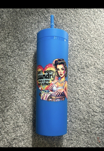 Large blue plastic tumbler - blue,