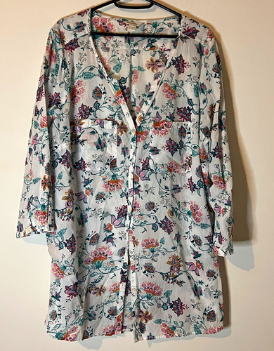 Monsoon floral neck button - monsoon, v-neck