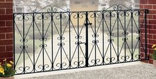 Regent Scroll Driveway Gates 7ft to 10ft GAP x 914mm H Wrought Iron Metal Style