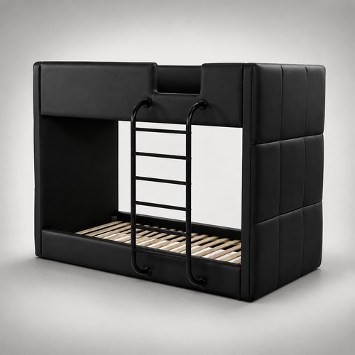 Modern black faux leather - modern,