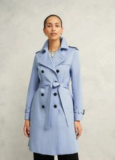 Hobbs Skylar Shower Resistant Trench Coat. Pale Blue. Size 16. BNWT. RRP £219.