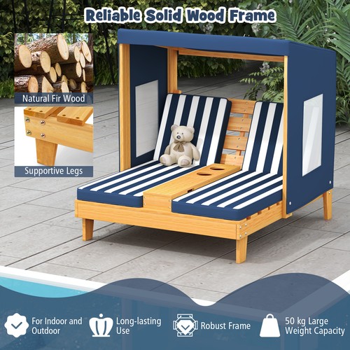 Double chaise lounge with cup - lounge,