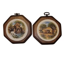 Vtg Handmade Octagon Wood Wall