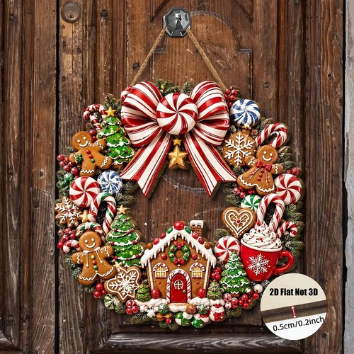 Christmas gingerbread wreath - christmas,