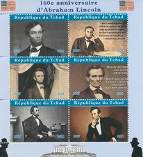 Chad 2021 MNH Abraham Lincoln Stamps US Presidents Historical Figures 6v M/S