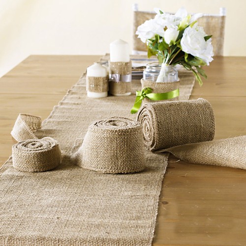 Hessian table runners sewed - table,