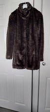 Warehouse Faux Fur Coat in Chocolate Brown size 12