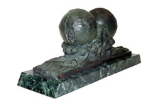 GLOBE SOLID BRONZE BOOKENDS 2