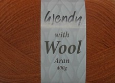 NEW Wendy with Wool Aran 400g 25% Wool Knitting Yarn - Choice Of Colours
