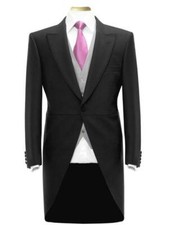 MENS NEW BLACK TAILCOAT MORNING SUIT WEDDING DRESS ROYAL ASCOT TAILS JACKET