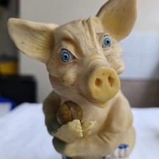 Sporting Pig Resin Figurines