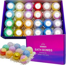 24 Bath Bombs Gift Set Natural