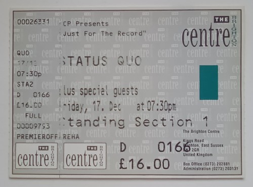 Status quo concert - status, stub