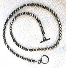 Sterling Silver Pearls Beads Necklace Native American Handmade Jewelry