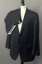 RALPH LAUREN WOOL SUIT - PINSTRIPED - Size 44L - 44" Chest - Waist 38" - Leg 30"