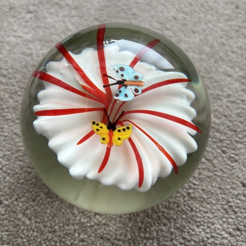 Vintage glass paperweight with
