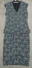 M&S Black Grey Print Sleeveless Dress~ Formal Dinner Occasion Size 10