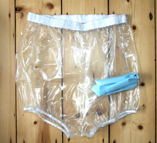 PVC U Like Sheath Briefs Plastic Clear Pants Vinyl Underwear Condom Style Pant