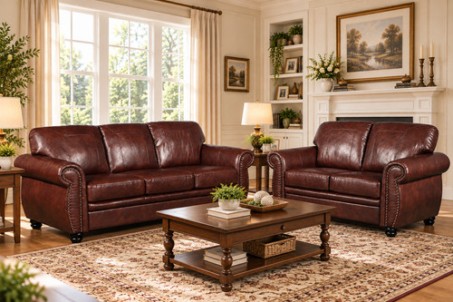Brown traditional leather - leather, 3