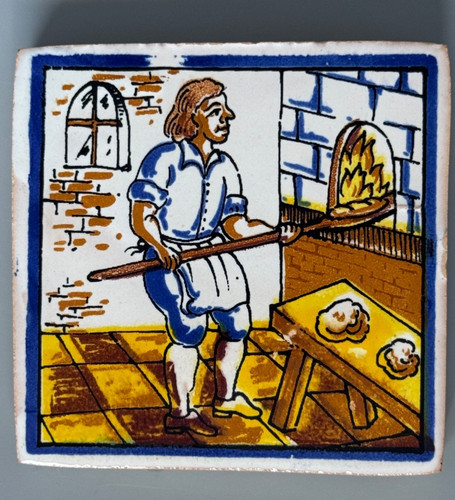 Vintage quimper pottery tile - vintage,