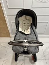 Stoke Xplory Push Chair In Black Melange With Shopping Bag And Extras