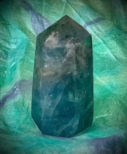 Blue fluorite crystal - blue,