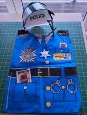 Children's Police Officer Uniform Dress Fancy Dress Costume With Badge & Helmet