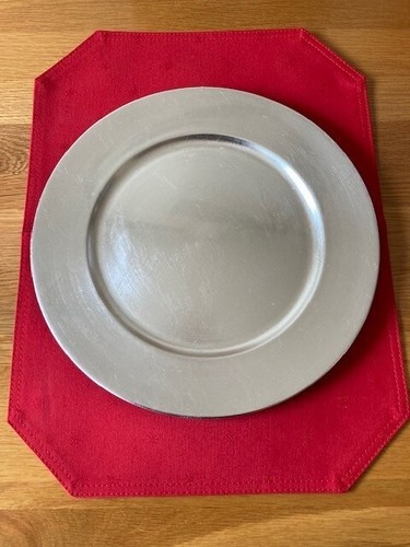 Christmas silver red dinner - christmas,