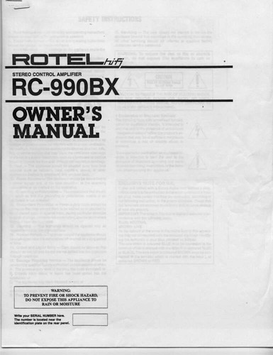 Rotel 990bx amplifier - rotel,