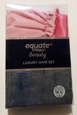 Pink Satin Shower Cap and Grey