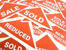 Property Sales Labels Red Large Triangles Estate & Letting Agents Stickers